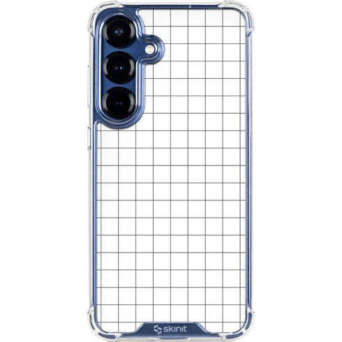 White Grid Galaxy S25 Clear Case